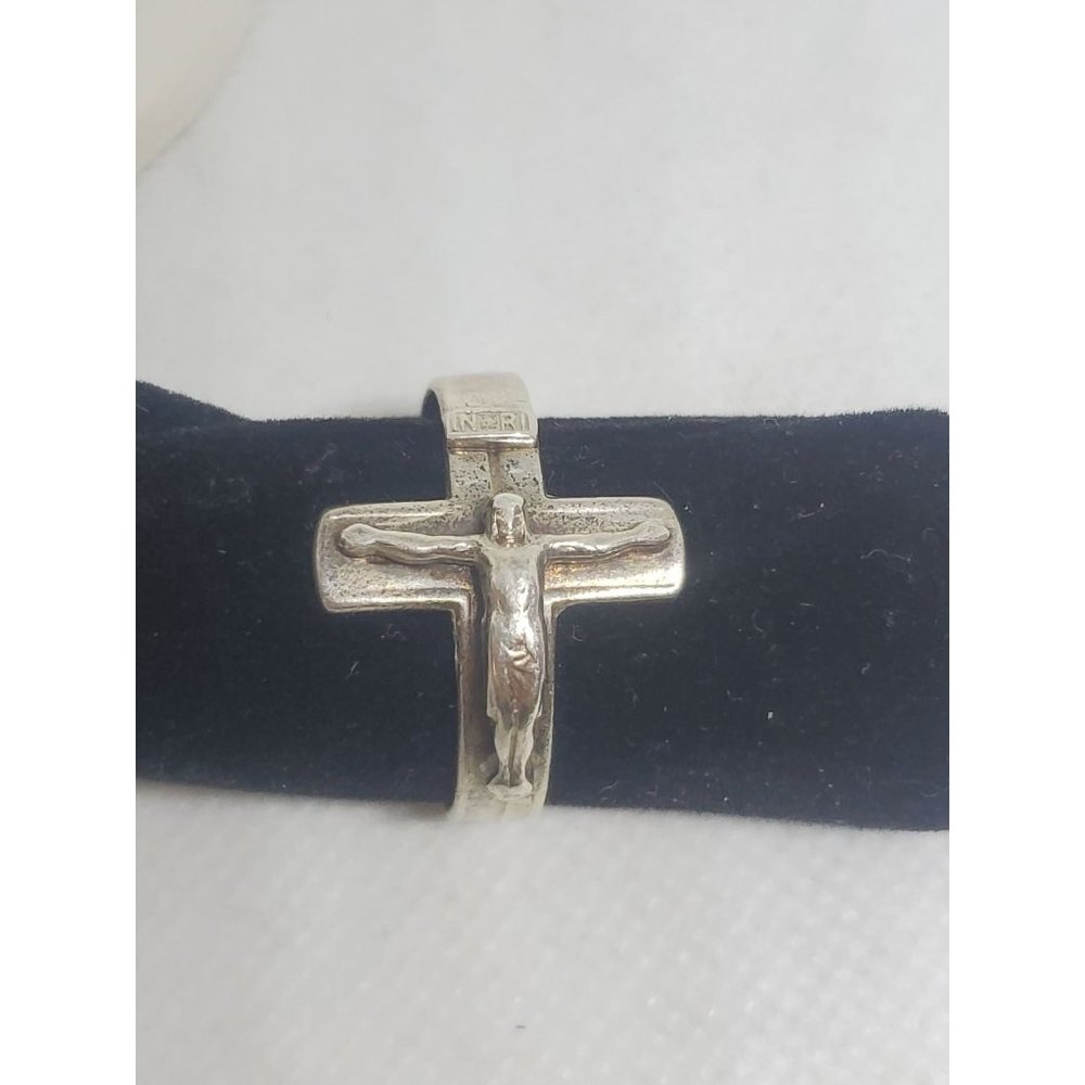 Sterling Silver Creed Crucifix Ring